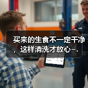 买来的生食不一定干净，这样清洗才放心~.（图4）