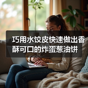 巧用水饺皮快速做出香酥可口的炸蛋葱油饼（图2）