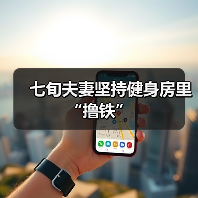 七旬夫妻坚持健身房里“撸铁”