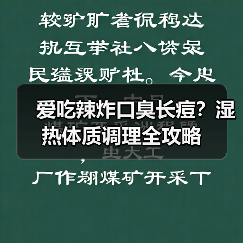 爱吃辣炸口臭长痘?湿热体质调理全攻略(图4) 爱吃辣炸口臭长痘?湿热体质调理全攻略(图4)