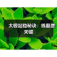 太极站稳秘诀：练腿是关键（图1）