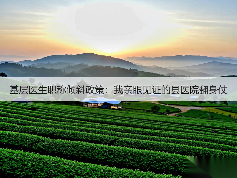 基层医生职称倾斜政策：我亲眼见证的县医院翻身仗