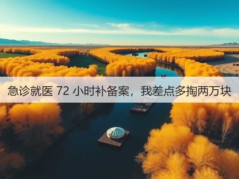急诊就医 72 小时补备案，我差点多掏两万块