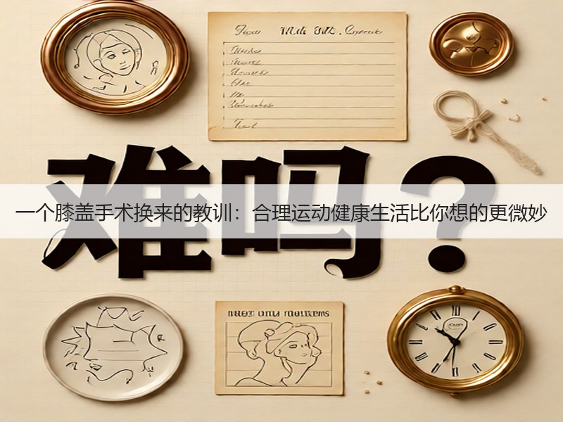 一个膝盖手术换来的教训：合理运动健康生活比你想的更微妙