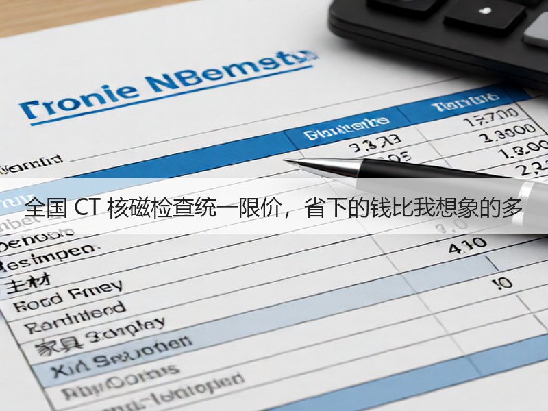全国 CT 核磁检查统一限价，省下的钱比我想象的多