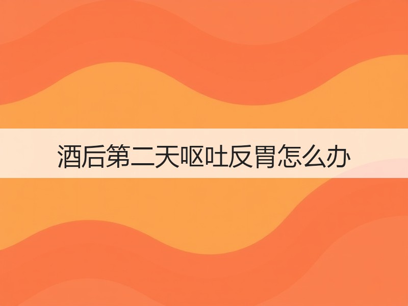 酒后第二天呕吐反胃怎么办